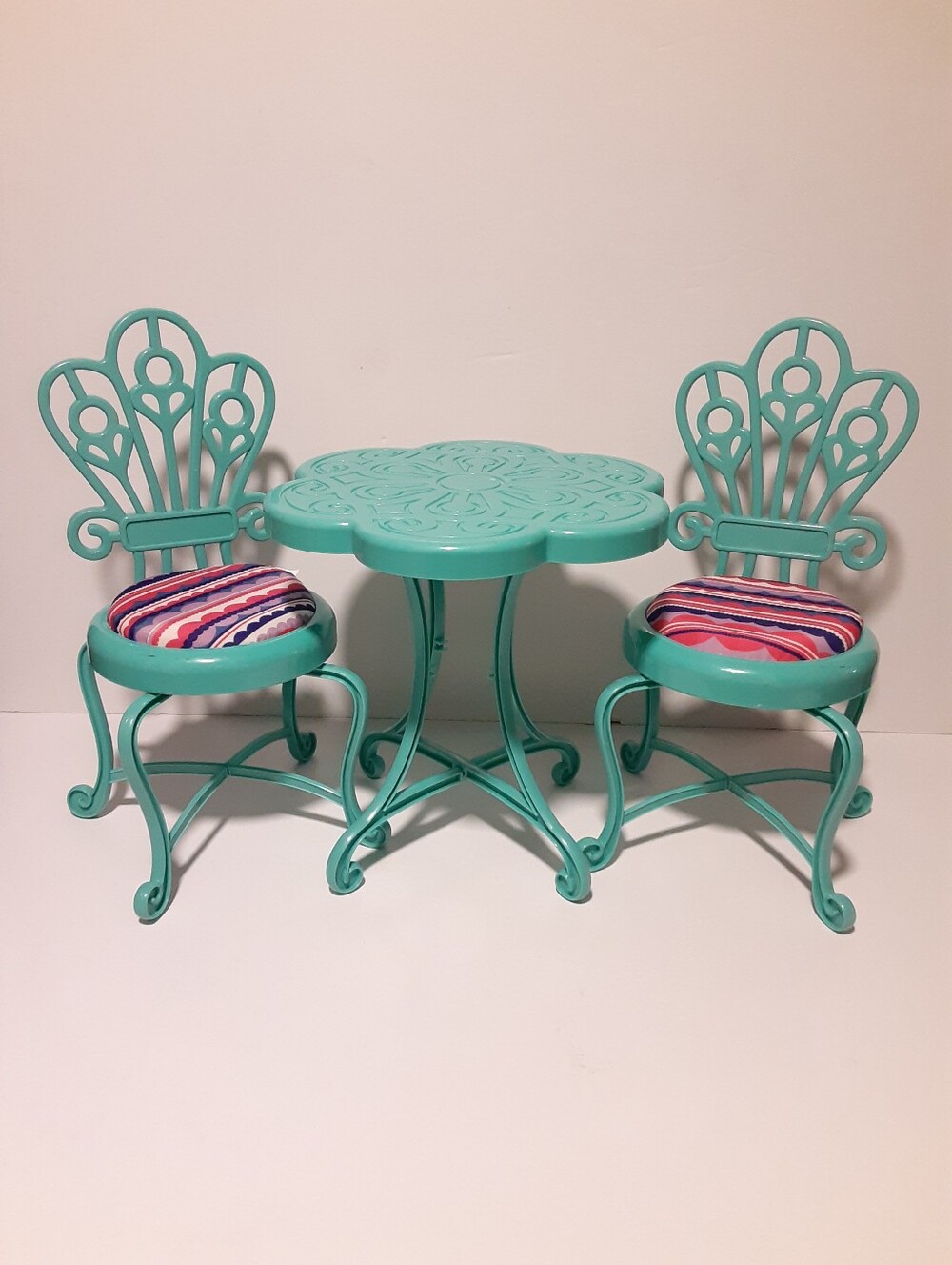 Journey Girls Bistro Table & Chairs Turquoise American Girl Our Generation Dolls